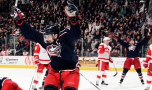 Rick Nash Gets the Hat Trick in overtime to beat the Red Wings