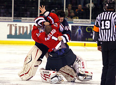 Edward Pasquale #40 Takes Out Opposing Goalie {A Sundays Drive - Flickr}