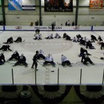 The team stretching before the start of practice (photo property of the author)