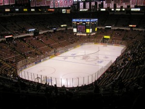 Joe Louis Arena...where game tying goals go to die. (Image via Wikipedia)