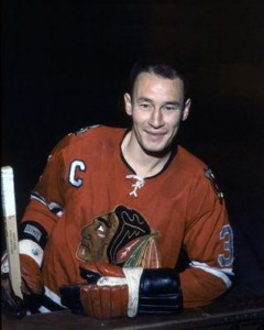 Pierre Pilote scored his first of the season for Chicago.