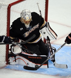 Jonas Hiller is on pace for a career high in wins.