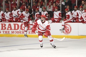 Nic Kerdiles makes the move to Center for the Badgers. (photo: Greg Anderson)