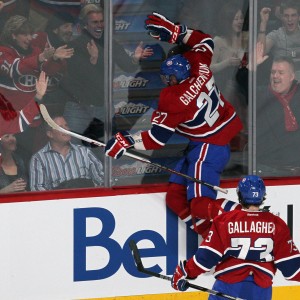 Montreal Canadiens forwards Alex Galchenyuk and Brendan Gallagher