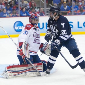 Connor Hellebuyck was brilliant in the NCAA, earning the Mike Richter Award in 2014.