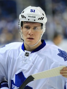 Jake Gardiner will look to solidify his spot with the Maple Leafs providing he is kept around for the 2014-2015 season (Kevin Hoffman-USA TODAY Sports)