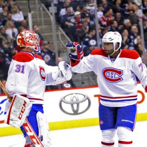 Montreal Canadiens goalie Carey Price and ex-defenseman P.K. Subban