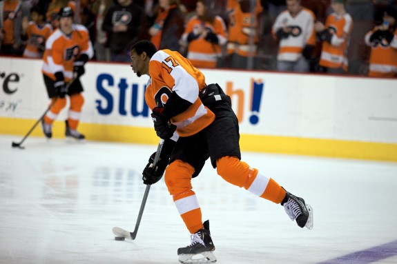 Despite being really good at hockey, Wayne Simmonds (above) is 3-13 all-time in shootout attempts. 