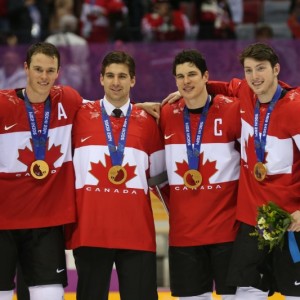 Crosby and Toews after winning 2014 Olympic Gold in Sochi