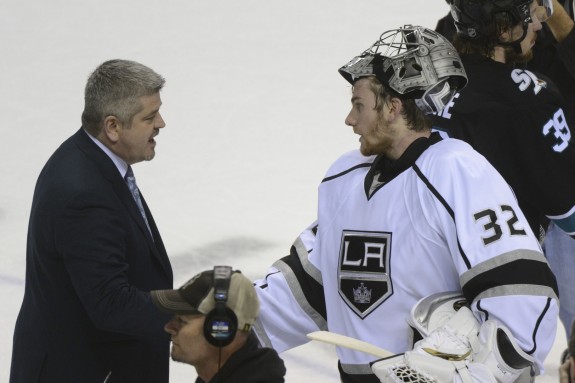 Despite the apparent pleasantries, there is little lost love in the Kings/Sharks rivalry. (Kyle Terada-USA TODAY Sports)