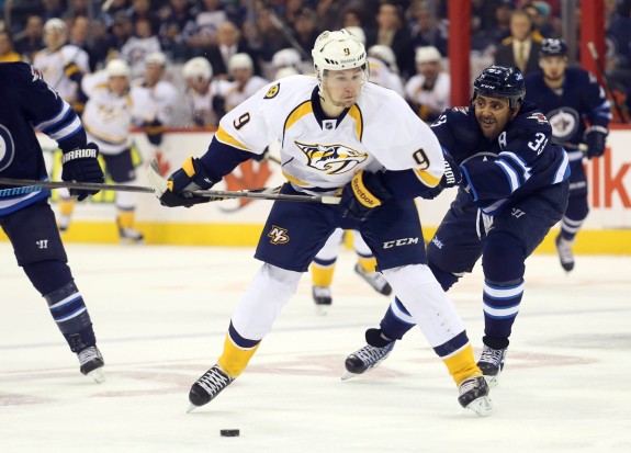 (Bruce Fedyck-USA TODAY Sports) Filip Forsberg has all the talent in the world but hasn't been able to secure an NHL roster spot to date. If new Nashville Predators coach Peter Laviolette gives him that opportunity in 2014-15, Forsberg could emerge as a Calder candidate rather than a forgotten prospect.