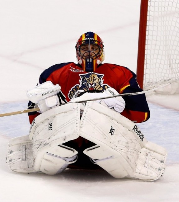Roberto Luongo as a member of the Florida Panthers. Although he is the Canucks best goalie in franchise history, his Octobers in Vancouver were something to forget. (Robert Mayer-USA TODAY Sports)