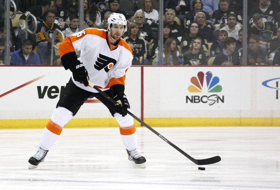Can the Flyers withstand the absence of their leading minute eater, Braydon Coburn (above) to avoid an even longer winless streak?