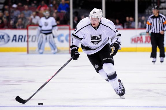 Tanner Pearson is one-third of 'L.A.'s infamous 'That 70s Line'. (Matt Kartozian-USA TODAY Sports)