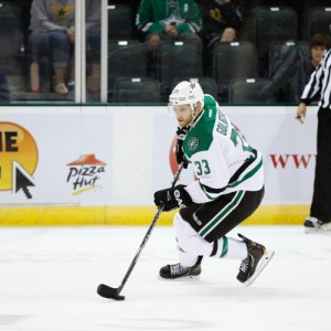 Goligoski has struggled with turnovers at times this season, partly due to the high-risk style of game. (Credit: Michael Connell/Texas Stars Hockey)