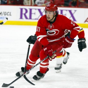 Justin Faulk's injury is not good for the 'Canes run at making the NHL playoffs (James Guillory-USA TODAY Sports)
