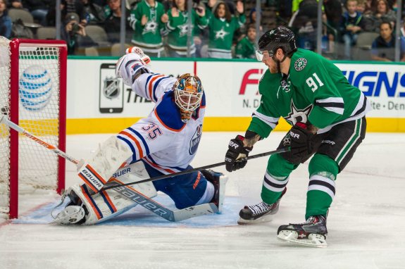 (Jerome Miron-USA TODAY Sports) Dallas Stars forward Tyler Seguin, seen here roofing a backhand on former Oilers goalie Viktor Fasth, was selected second overall behind Edmonton's Taylor Hall in 2010.
