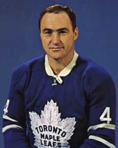 Red Kelly fired three goals for the Leafs.