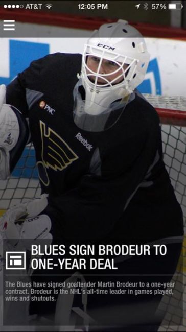 Blues sign Brodeur