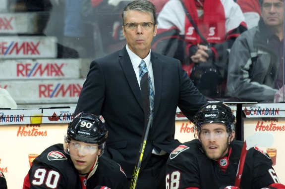 Ottawa Senators head coach Dave Cameron had some controversial words on Wednesday night, but avoided punishment for them (Marc DesRosiers-USA TODAY Sports)