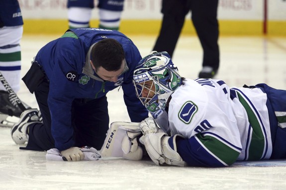 The Canucks face a challenge in the upcoming month after losing Ryan Miller to injury. (Brad Penner-USA TODAY Sports)