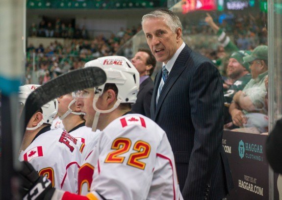 Bob Hartley and his Calgary Flames have a commanding 3-1 series lead over the Canucks after winning game four at the Saddledome. (Jerome Miron-USA TODAY Sports)