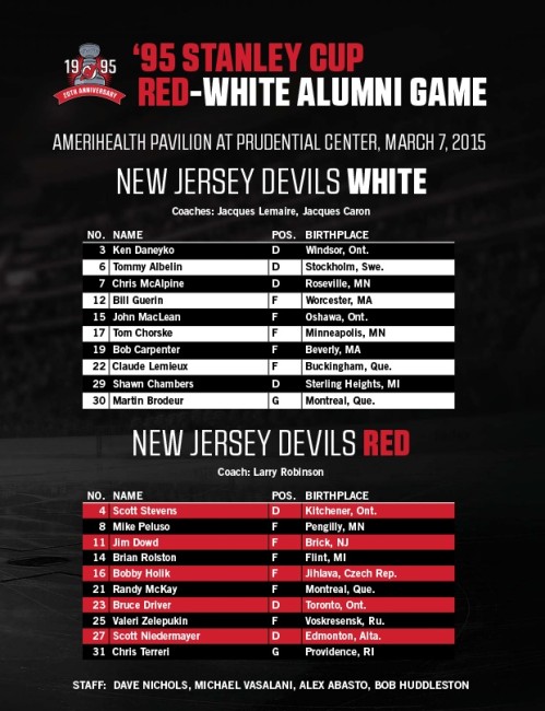 1995 NJ Devils alumni game rosters
