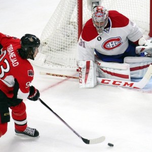  Ottawa Senators forward Mika Zibanejad and Montreal Canadiens goalie Carey Price