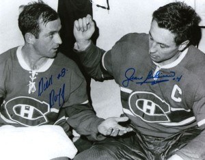 Montreal goal-scorers Dick Duff and Jean Beliveau.