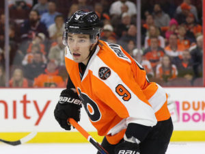 Ivan Provorov is beginning to show glimpses of a future number one defensemen for the Flyers. (Amy Irvin / The Hockey Writers)