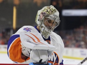 Can Thomas Greiss continue his run of strong play with Jaroslav Halak injured? (Amy Irvin / The Hockey Writers)