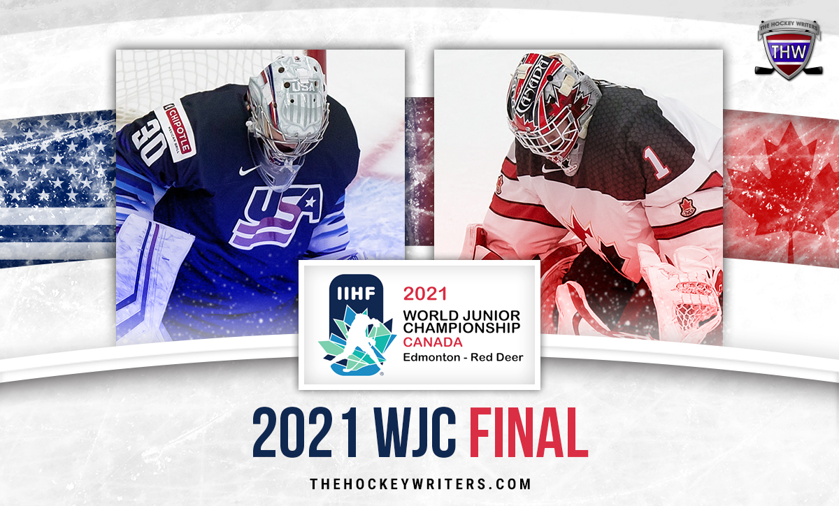 2021 WJC Final Canada vs USA Devon Levi and Spencer Knight