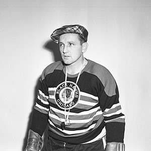 Sid Abel as playing coach of the Black Hawks
