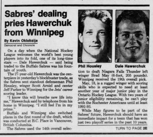 Dale Hawerchuk and Phil Housley trade