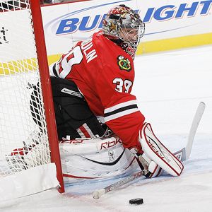 Nikolai Khabibulin during his tenure with the Chicago Blackhawks.