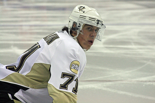 Evgeni Malkin not injured....yet.  (File Photo)