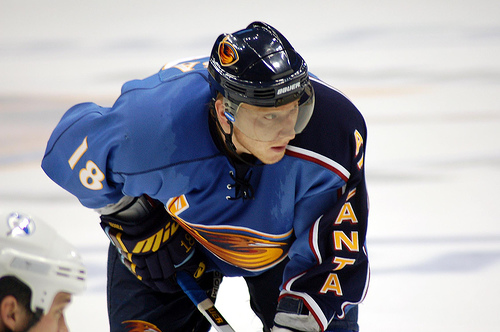 Marian Hossa with the Atlanta Thrashers