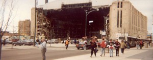 A hole blown in the side of Chicago Stadium after the Cup Finals loss. Just kidding. (Wikipedia Commons)