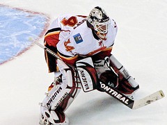 Miikka Kiprusoff is day-to-day with an MCL injury. {Photo: mark6mauno - Flickr}