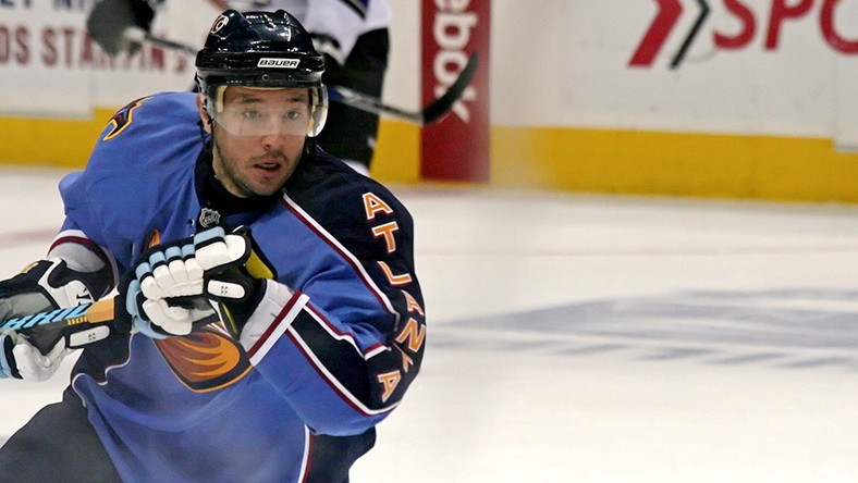 Ilya Kovalchuk during warm-ups at an Atlanta Thrashers game.