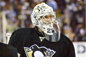 Marc-Andre Fleury recorded his 11th straight victory after being pulled in the prior game. (©Stephanie Cohen)