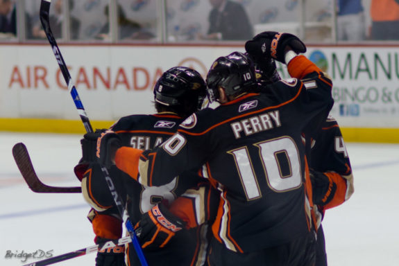 Corey Perry and Teemu Selanne