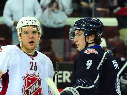 Paul Stastny and Matt Duchene on opposing teams