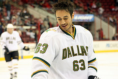 Ribeiro was all smiles in a 3-point, +3 night for the Stars Monday (Photo by Wendy Bullard).