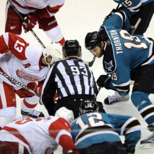 Detroit Red Wings Pavel Datsyuk against San Jose.