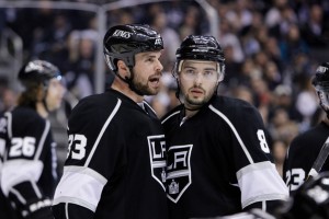 Drew Doughty Willie Mitchell : APR 19 Western Conference Quarterfinals - Sharks at Kings - Game 3