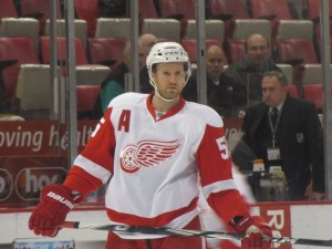 Anyone else miss this from the game the other night? Niklas Kronwall wore an "A" for the Detroit Red Wings while Kris Draper and Pavel Datsyuk sat out. (Image via Kat)