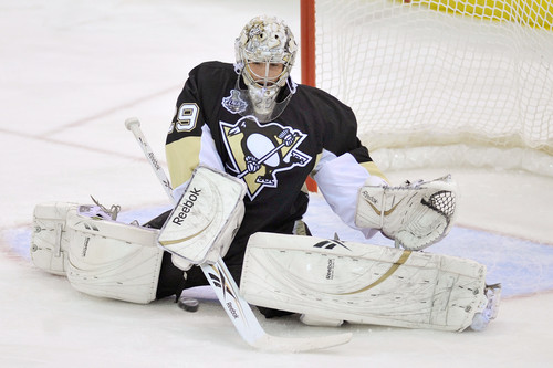 Marc-Andre Fleury is a Stanley Cup winner and was on the 2010 Canadian Olympic roster.  (Flickr/wstera)