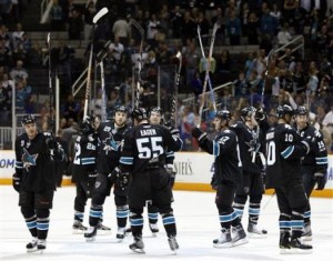 Sharks celebrate