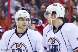 Paajarvi with Jordan Eberle last season (Bridgetds/Photoree)